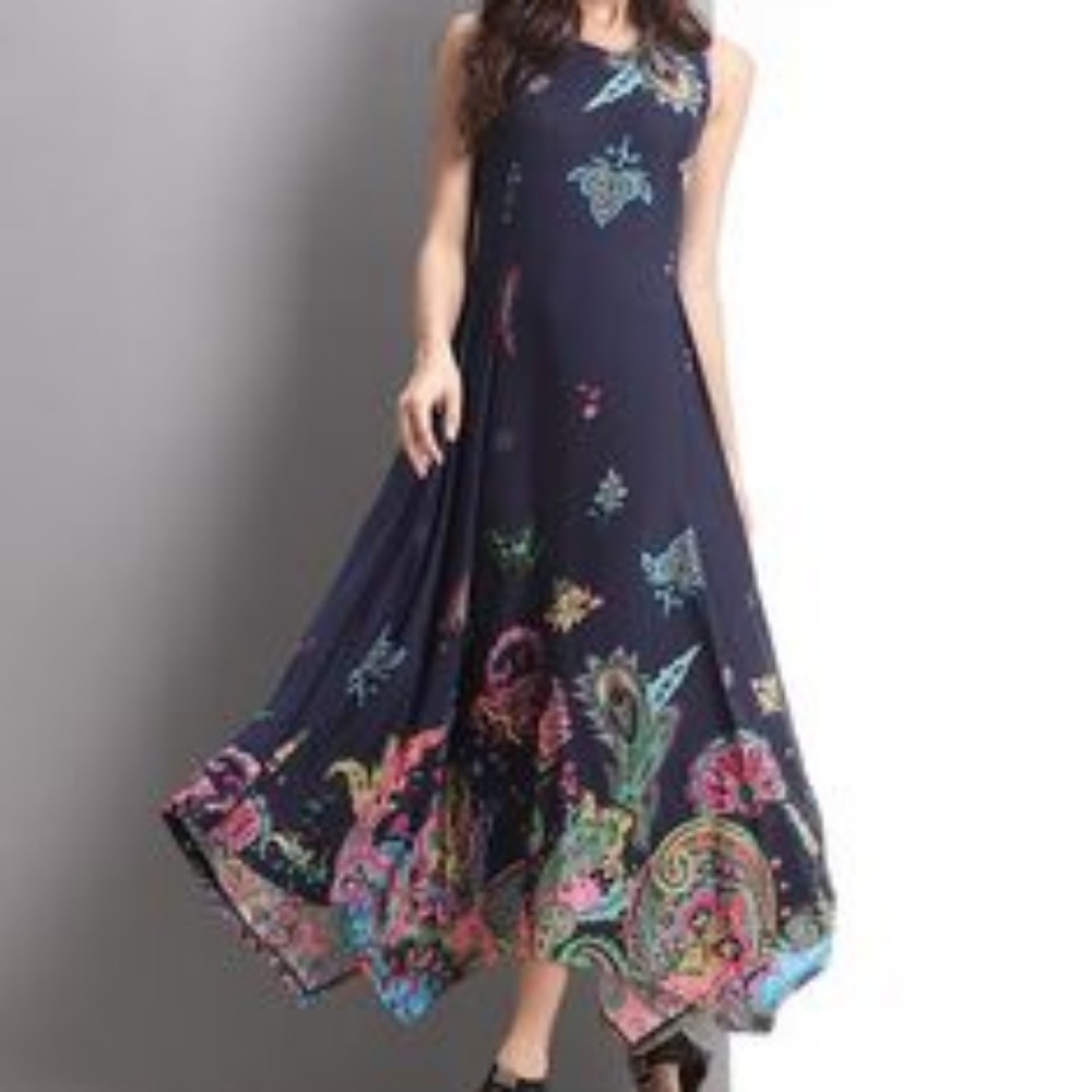 Navy handkerchief dress